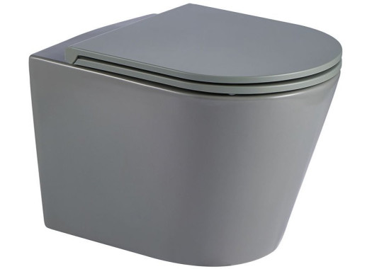 Унитаз подвесной Welt-Wasser SALZBACH 041 MT-GR 35,5x51,5 сиденье Duroplast, микролифт, серый матовый