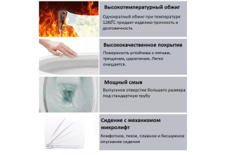 Унитаз приставной CeruttiSpa ARGENTERA Pulse 60x35 с импульсным смывом, сиденье Duroplast, микролифт