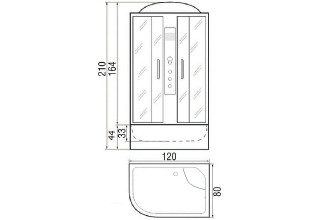 Душевая кабина River Dunay 120/80/44 MT 120x80 L