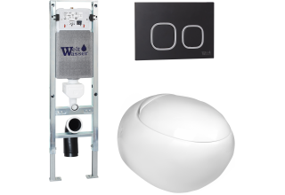 Комплект Welt-Wasser AMBERG 350 ST + JECKENBACH 004 GL-WT + AMBERG RD-BL с черной клавишей