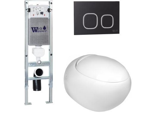 Комплект Welt-Wasser AMBERG 350 ST + JECKENBACH 004 GL-WT + AMBERG RD-BL с черной клавишей