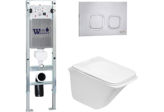 Комплект Welt-Wasser AMBERG 350 ST + ROTBACH 004 GL-WT + AMBERG RD-MT CR с клавишей хром матовый