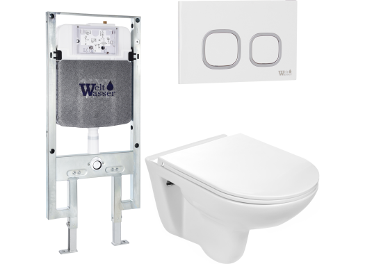 Комплект Welt-Wasser AMBERG 497 ST + BAARBACH 004 GL-WT + AMBERG RD-WT с белой клавишей