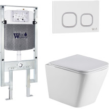 Комплект Welt-Wasser AMBERG 497 ST + GELBACH 004 GL-WT + AMBERG RD-WT с белой клавишей
