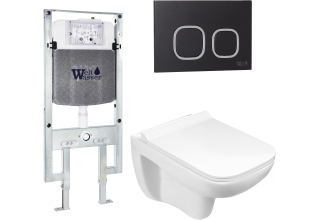 Комплект Welt-Wasser AMBERG 497 ST + KEHLBACH 004 GL-WT + AMBERG RD-BL с черной клавишей