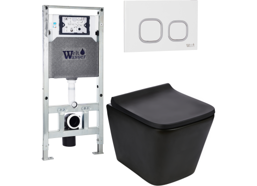 Комплект Welt-Wasser AMBERG 506 ST + GELBACH 004 MT-BL + AMBERG RD-WT с белой клавишей