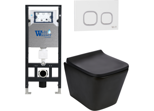 Комплект Welt-Wasser AMBERG 506 + GELBACH 004 MT-BL + AMBERG RD-WT с белой клавишей