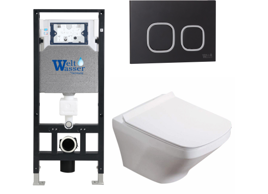 Комплект Welt-Wasser AMBERG 506 + HOFBACH 004 GL-WT + AMBERG RD-BL с черной клавишей