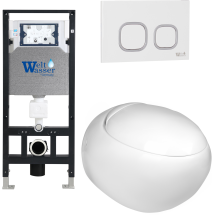 Комплект Welt-Wasser AMBERG 506 + JECKENBACH 004 GL-WT + AMBERG RD-WT с белой клавишей