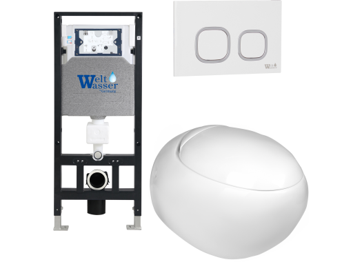 Комплект Welt-Wasser AMBERG 506 + JECKENBACH 004 GL-WT + AMBERG RD-WT с белой клавишей