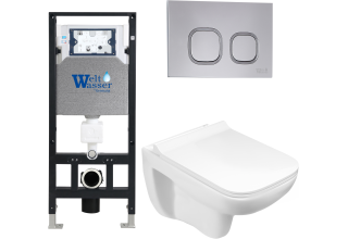 Комплект Welt-Wasser AMBERG 506 + KEHLBACH 004 GL-WT + AMBERG RD-CR с клавишей хром глянец