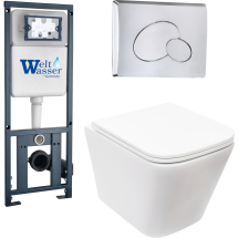 Комплект Welt-Wasser MARBERG 410 + GELBACH 004 MT-WT + MAR 410 RD с клавишей матовый хром