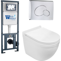 Комплект Welt-Wasser MARBERG 410 + HEIMBACH 004 GL-WT + MAR 410 RD с клавишей матовый хром