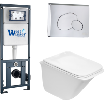 Комплект Welt-Wasser MARBERG 410 + ROTBACH 004 GL-WT + MAR 410 RD с клавишей матовый хром