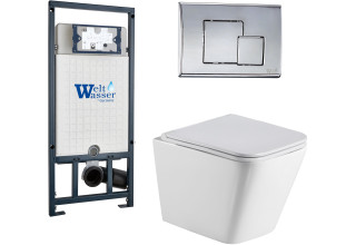 Комплект Welt-Wasser MARBERG 507 + GELBACH 004 GL-WT + MAR 507 SE с клавишей матовый хром