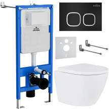 Комплект инсталляции Roxen StounFix Slim 543489 6в1 клавиша черный матовый
