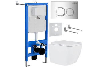 Комплект инсталляции Roxen StounFix Slim 550013 клавиша хром глянцевый