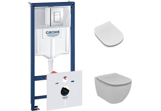 Комплект унитаз Ideal Standard Tesi T007901 + инсталляция Grohe 38775001 + сиденье с крышкой микролифт T352701