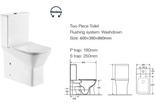 Унитаз напольный CeruttiSpa ELLERO 38,0x60,0 безободковый SoftClose