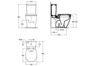 Унитаз напольный Ideal Standard Connect E803801 36,5x66,5