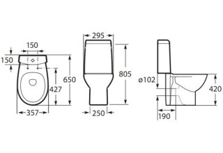 Унитаз напольный Roca Victoria Nord 342ND7000 + 341ND0000 + ZRU9000023 с белой крышкой