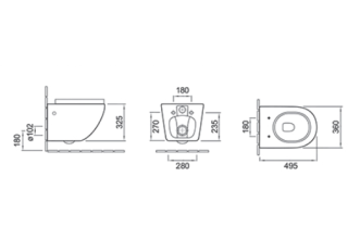 Унитаз подвесной CeruttiSpa SELLA Aria MB CT9160 49x36 сиденье Duroplast, микролифт, черный матовый