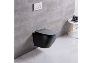 Унитаз подвесной CeruttiSpa SELLA Aria MB CT9160 49x36 сиденье Duroplast, микролифт, черный матовый