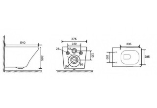 Унитаз подвесной Esbano Onix ESUPONIXBM 37,5x54 сиденье Duroplast, SoftClose, черный матовый