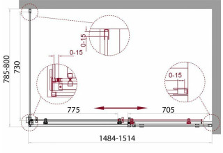 Душевой уголок BelBagno ACQUA-AH-1-150/80-C-Cr