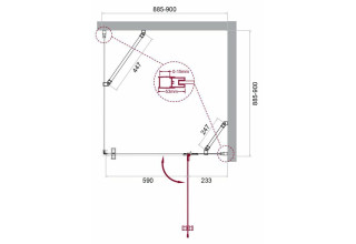 Душевой уголок BelBagno KRAFT-A-12-90-C-Cr-R