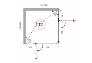 Душевой уголок BelBagno KRAFT-A-22-120-C-Cr