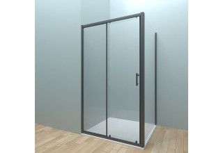 Душевой уголок Veconi Rovigo 150х70х190 стекло прозрачное профиль черный RV072-15070PR-01-C4