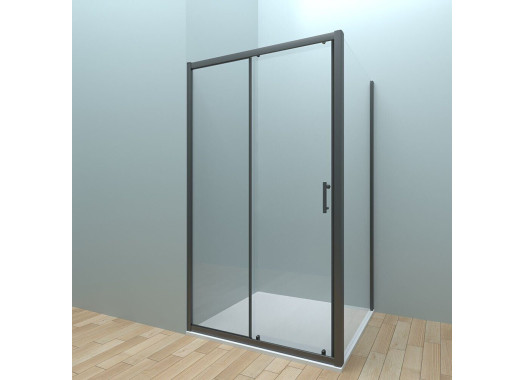 Душевой уголок Veconi Rovigo 120х70х190 стекло прозрачное профиль черный RV072-12070PR-01-C4