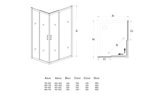 Душевой уголок Veconi Rovigo 120x90x195 стекло прозрачное профиль хром  RV10-12090PR-01-19C1