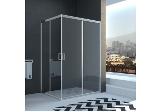 Душевой уголок Veconi Rovigo 120x90x195 стекло прозрачное профиль хром  RV10-12090PR-01-19C1