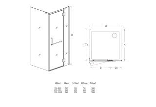 Душевой уголок Veconi Rovigo 80x80x195 стекло прозрачное профиль хром RV15-80K-01-19C1