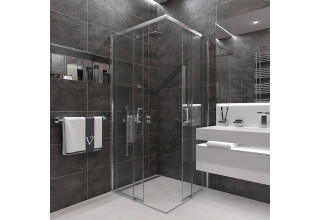 Душевой уголок Veconi Rovigo 80x80x195 стекло прозрачное профиль хром RV47-80-01-C4