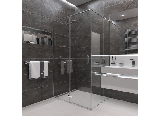 Душевой уголок Veconi Rovigo 100х90х195 стекло прозрачное профиль хром RV073-10090-01-C4