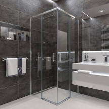 Душевой уголок Veconi Rovigo 90x90x195 стекло прозрачное профиль хром RV47-90-01-C4 Душевой уголок Veconi Rovigo 90x90x195 стекло прозрачное профиль хром RV47-90-01-C4