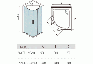 Душевая кабина WeltWasser WAISE-1 90х90
