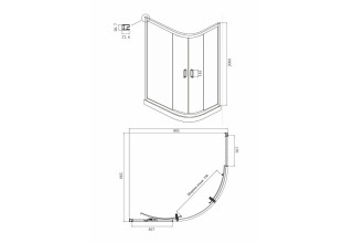 Душевой уголок Ambassador Kingston 14011107 1000x900x2000