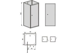 Душевая кабина RGW Andaman OLB-207 90 см, профиль белый