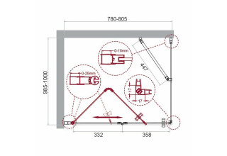 Душевой уголок BelBagno ALBANO-ASH-1-80/100-C-Cr