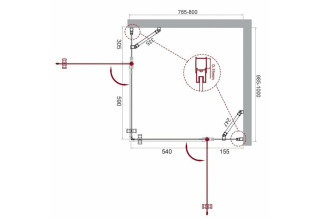 Душевой уголок BelBagno ETNA-AH-22-80/100-C-Cr