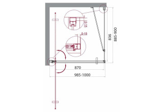 Душевой уголок BelBagno MARMI-AH-1-100/90-C-Cr