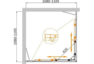 Душевой уголок Cezares MOLVENO-A-22-80+30-C-Cr-IV