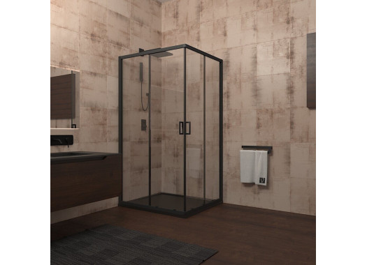 Душевой уголок Veconi Rovigo 100x100x195 стекло прозрачное профиль черный RV13-100K-01-19C1 Душевой уголок Veconi Rovigo 100x100x195 стекло прозрачное профиль черный RV13-100K-01-19C1