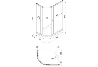Душевой уголок Triton Коралл A R 120х80 см, белый