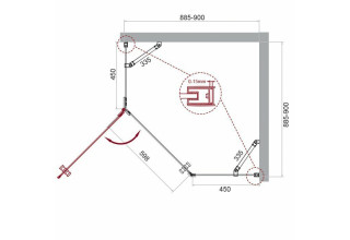 Душевой уголок BelBagno KRAFT-P-1-90-C-Cr-L