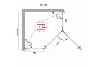 Душевой уголок BelBagno KRAFT-P-1-90-C-Cr-R
